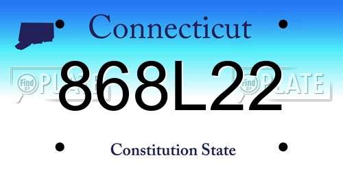 868L22 Connecticut License Plate