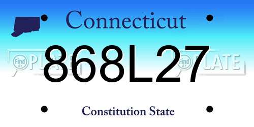 868L27 Connecticut License Plate