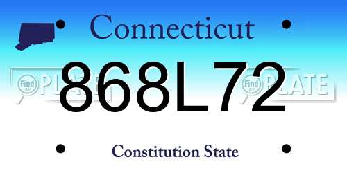 868L72 Connecticut License Plate