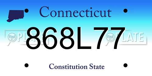 868L77 Connecticut License Plate