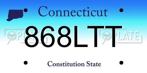 868LTT Connecticut License Plate