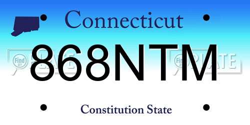 868NTM Connecticut License Plate