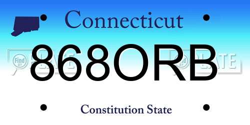 868ORB Connecticut License Plate