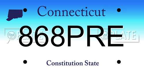 868PRE Connecticut License Plate