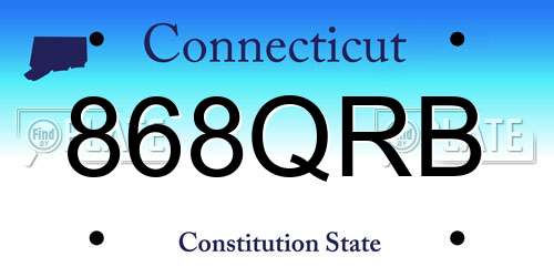 868QRB Connecticut License Plate
