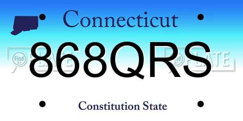 868QRS Connecticut License Plate