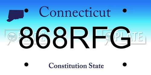 868RFG Connecticut License Plate