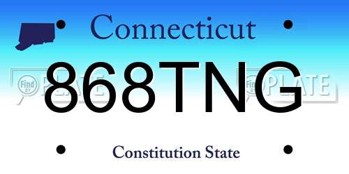 868TNG Connecticut License Plate