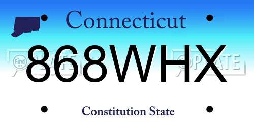 868WHX Connecticut License Plate