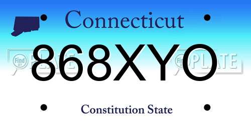 868XYO Connecticut License Plate