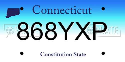 868YXP Connecticut License Plate