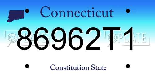 86962T1 Connecticut License Plate