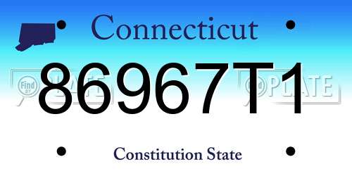 86967T1 Connecticut License Plate