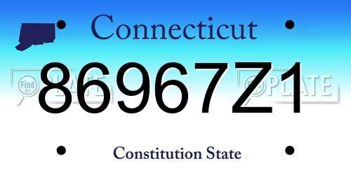 86967Z1 Connecticut License Plate
