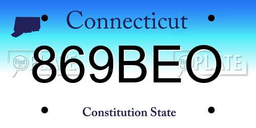 869BEO Connecticut License Plate