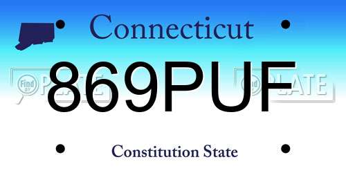 869PUF Connecticut License Plate