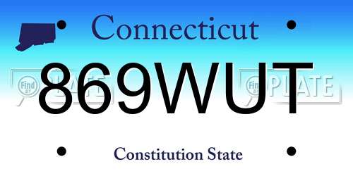 869WUT Connecticut License Plate