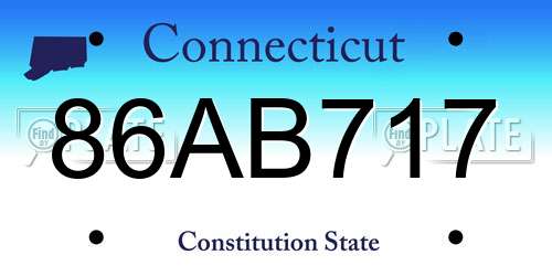 86AB717 Connecticut License Plate