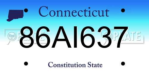 86AI637 Connecticut License Plate