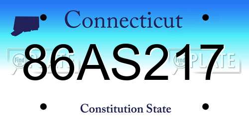 86AS217 Connecticut License Plate