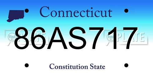 86AS717 Connecticut License Plate