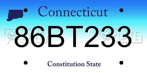 86BT233 Connecticut License Plate
