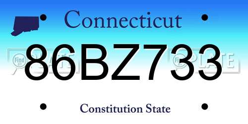 86BZ733 Connecticut License Plate