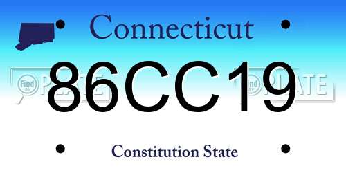 86CC19 Connecticut License Plate