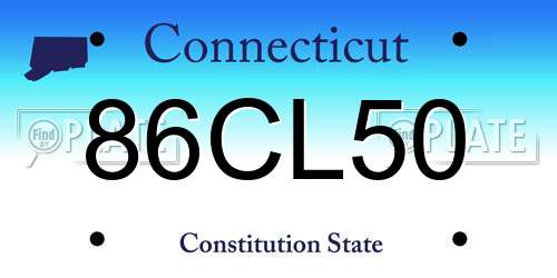 86CL50 Connecticut License Plate