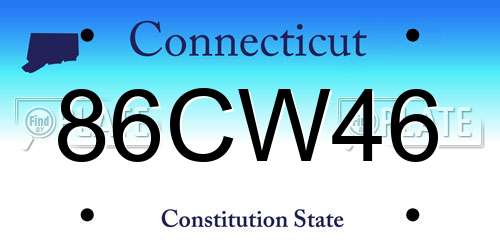 86CW46 Connecticut License Plate