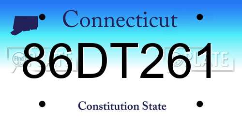 86DT261 Connecticut License Plate