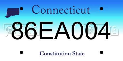 86EA004 Connecticut License Plate