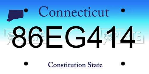 86EG414 Connecticut License Plate