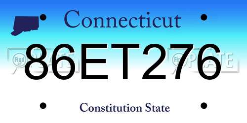 86ET276 Connecticut License Plate