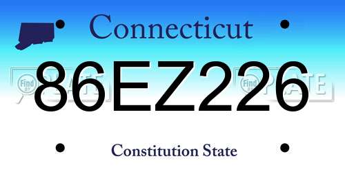86EZ226 Connecticut License Plate
