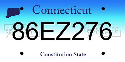 86EZ276 Connecticut License Plate