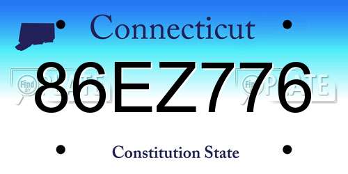 86EZ776 Connecticut License Plate