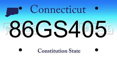 86GS405 Connecticut License Plate