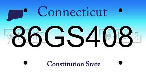 86GS408 Connecticut License Plate