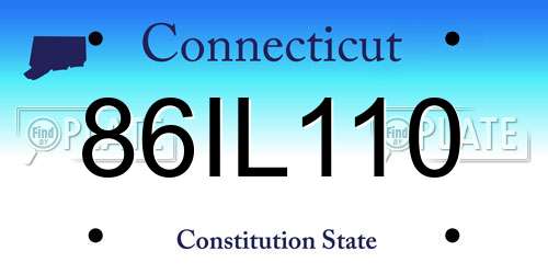 86IL110 Connecticut License Plate
