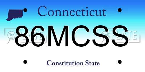 86MCSS Connecticut License Plate