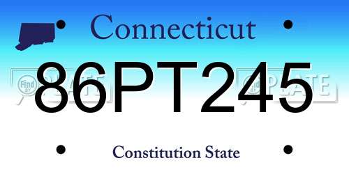 86PT245 Connecticut License Plate