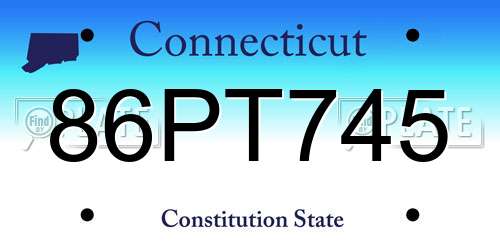 86PT745 Connecticut License Plate