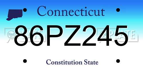 86PZ245 Connecticut License Plate
