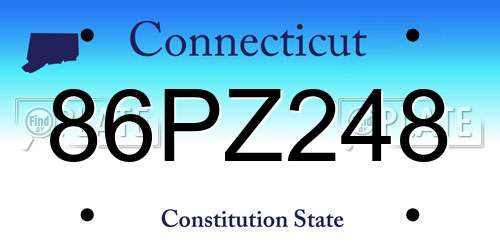 86PZ248 Connecticut License Plate