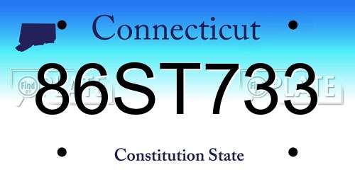 86ST733 Connecticut License Plate