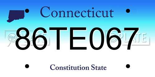 86TE067 Connecticut License Plate