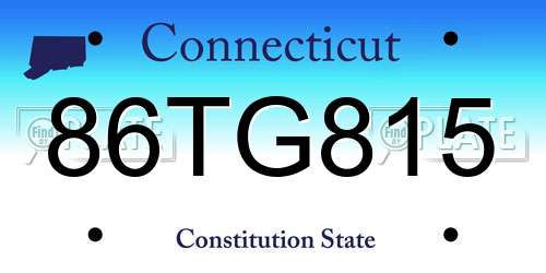 86TG815 Connecticut License Plate