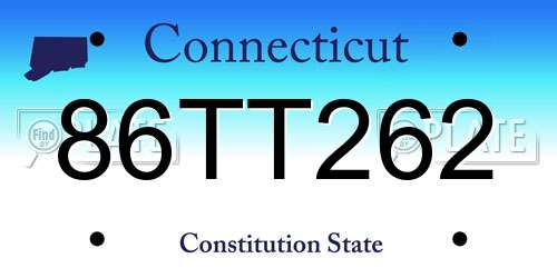 86TT262 Connecticut License Plate