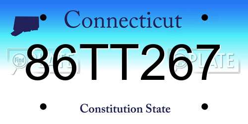 86TT267 Connecticut License Plate